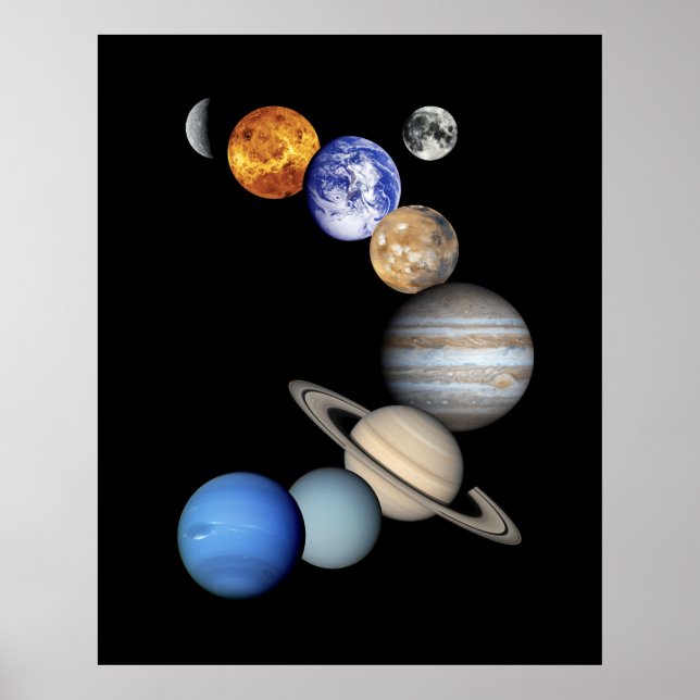 Montage des Sonnensystems Poster (Vorne)