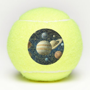 Montage des Sonnensystems Tennisbälle