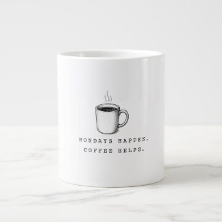 Montage passieren. Kaffee hilft. Lustiger Minimali Jumbo-Tasse