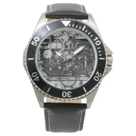 Montage-Tinte zeichn - Sportwagen das Herzstück. Armbanduhr