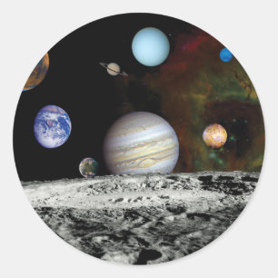 Montage von Bildern des Raumfahrzeugs Voyager von  Runder Aufkleber