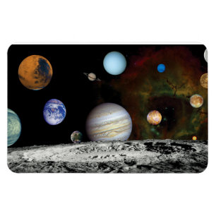 Montage von Bildern des Sonnensystems, Weltraumfot Magnet