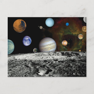Montage von Bildern des Sonnensystems, Weltraumfot Postkarte