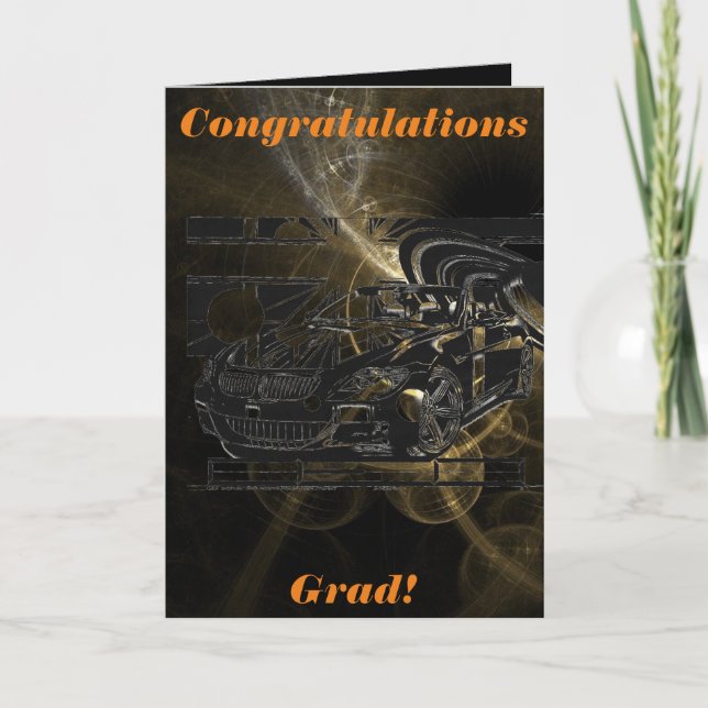 Montage zeichn - Sportwagen das Herzstück. Karte (Vorderseite)