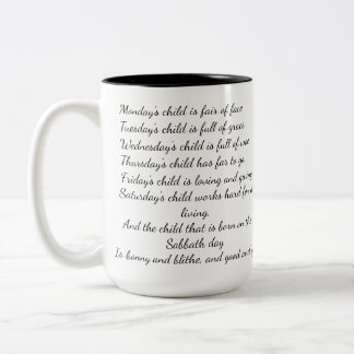Montages Kindergedicht-Tasse Zweifarbige Tasse