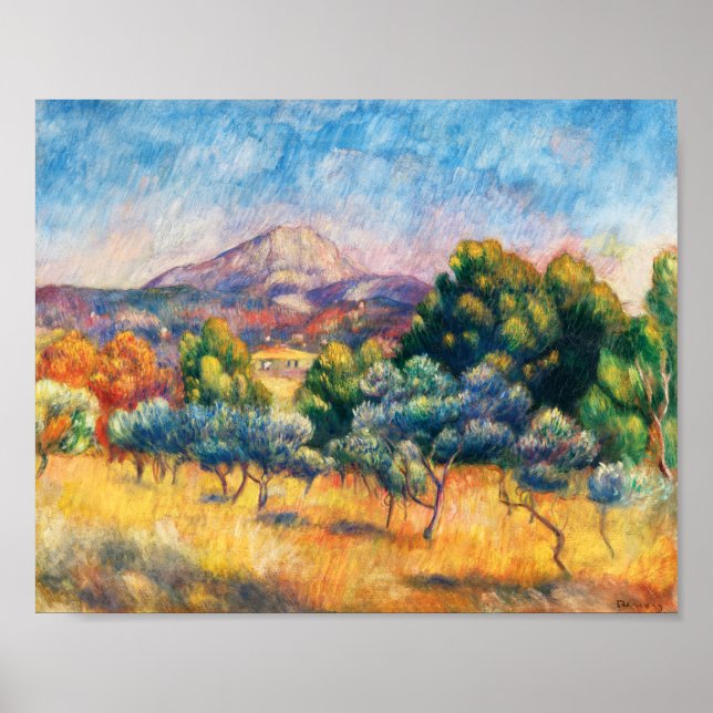 Montagne Sainte-Victoire (Paysage) Renoir Poster (Vorne)