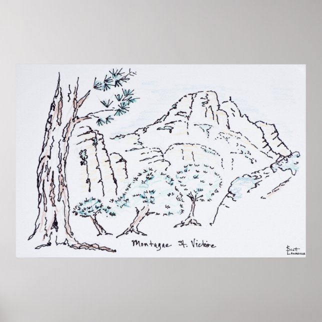 Montagne Sainte-Victoire | Südfrankreich Poster (Vorne)