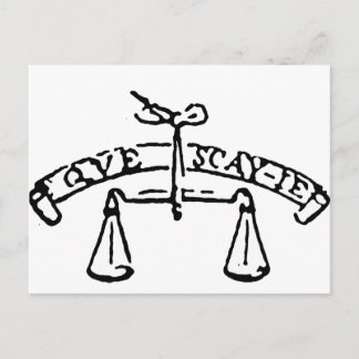 Montaignes Motto - Que Sais-Je? Was weiß ich? Postkarte