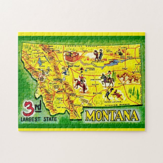 Montana 11x14  Illustrated Map Puzzle (Horizontal)