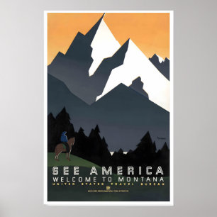 Montana Amerika Vereinigte Staaten Rocky Mountains Poster