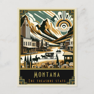 Montana   Art Deco Postkarte
