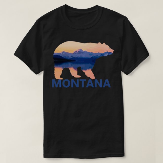 Montana Bären Naturerlebnis Camping Wandern T-Shirt (Design vorne)