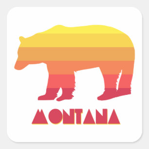Montana Bear Quadratischer Aufkleber