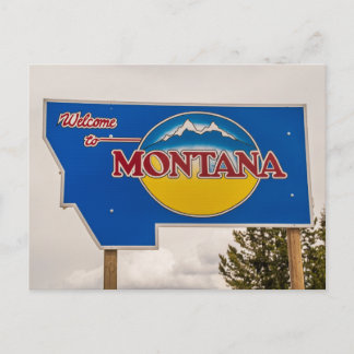 Montana Begrüßungszeichen - Grenze Montana Postkarte