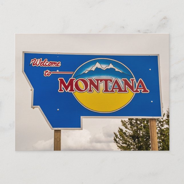 Montana Begrüßungszeichen - Grenze Montana Postkarte (Vorderseite)