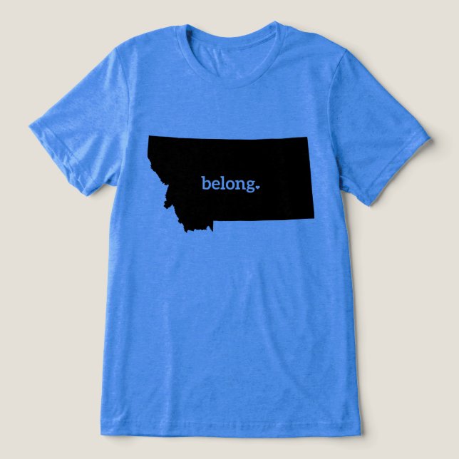 Montana Belong Heart Staatsstolz Tri-Blend Shirt (Design Vorderseite)