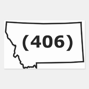 Montana-Bereichscode-Aufkleber Rechteckiger Aufkleber