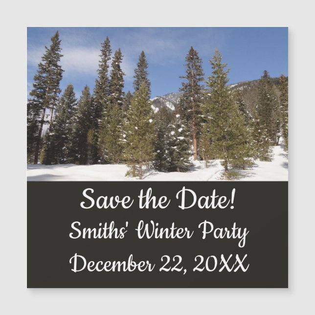 Montana Bergbahnen im Winter Landschaftsbild Foto Magnetkarte (Vorderseite)