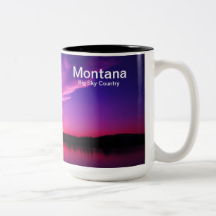 Montana, Big Sky Country, 15 oz Tasse, rosa Sonnen Zweifarbige Tasse