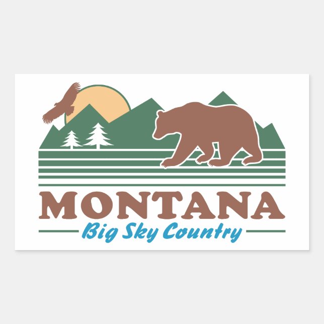 Montana Big Sky Country Rechteckiger Aufkleber (Vorderseite)