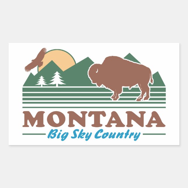 Montana Big Sky Country Rechteckiger Aufkleber (Vorderseite)
