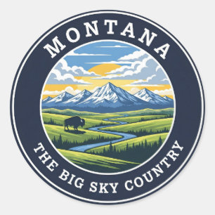 Montana Big Sky Country Runder Aufkleber