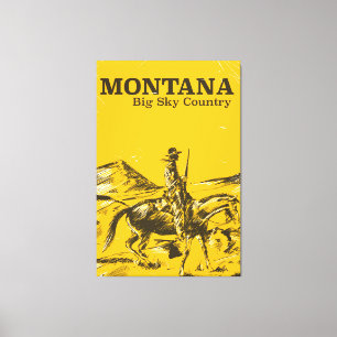 Montana Big Sky Country Vintage-Reiseplakat Leinwanddruck