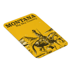 Montana Big Sky Country Vintage-Reiseplakat Magnet
