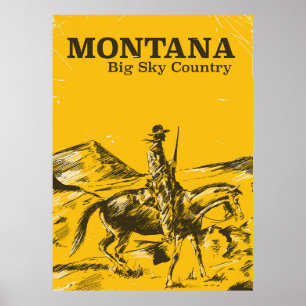 Montana Big Sky Country Vintage-Reiseplakat Poster