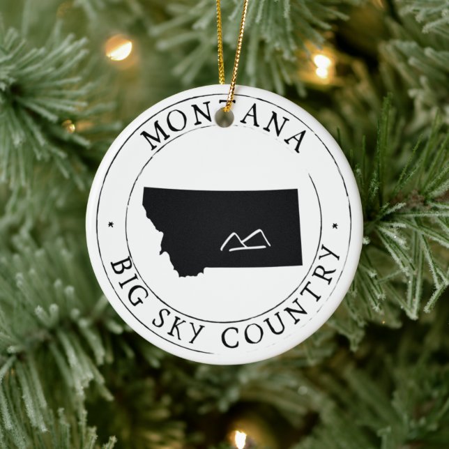Montana Big Sky Country Weihnachtsfeiertag Keramik Ornament (Baum)