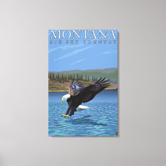 Montana — Big Sky CountryDiving Eagle Leinwanddruck (Vorderseite)