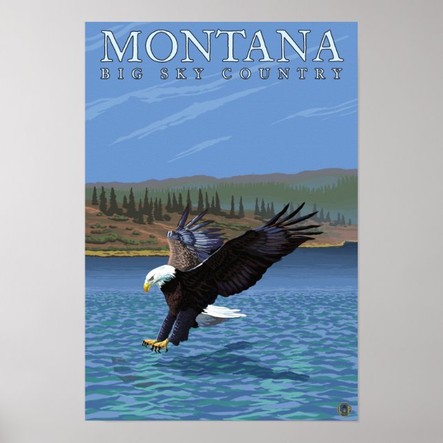 Montana — Big Sky CountryDiving Eagle Poster (Vorne)