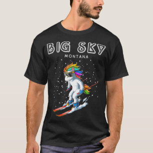 Montana Big Sky Einhorn Ski Resort 80er Retro T-Shirt