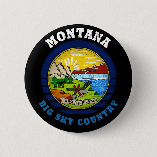 MONTANA BIG SKY State FLAG Button (Vorderseite)