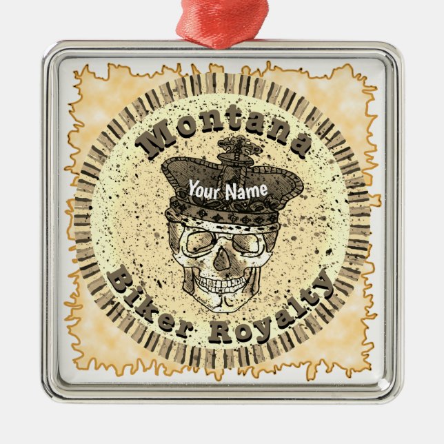 Montana Biker  Ornament Aus Metall (Vorne)