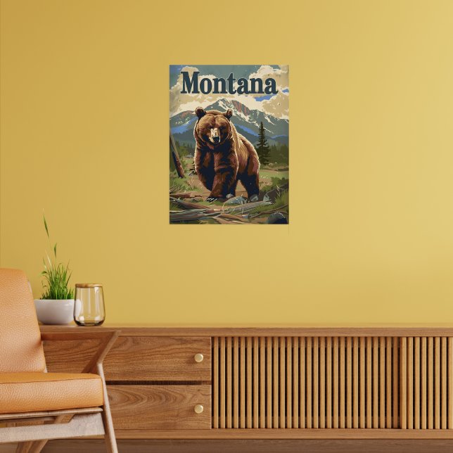 Montana Brown Bear Poster (Wohnzimmer 2)