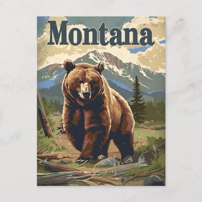Montana Brown Bear Postkarte (Vorderseite)