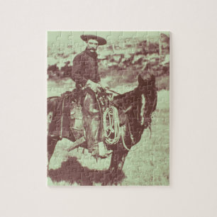 Montana-Cowboy, c.1880 (b/w Foto) Puzzle
