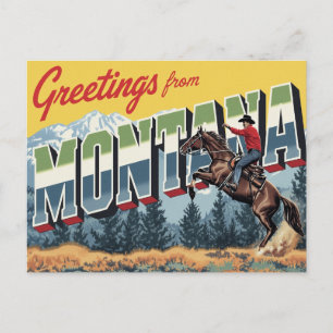 Montana Cowboy Pferd Postkarte