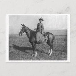 Montana Cowgirl Vintag 1900 Schwarz-Weiß-Foto Postkarte