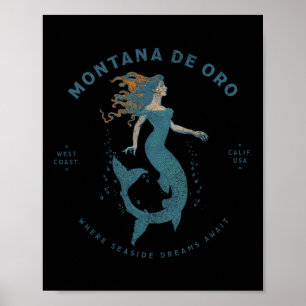 Montana De Oro Staat Park Los Osos Retro Vintag m Poster