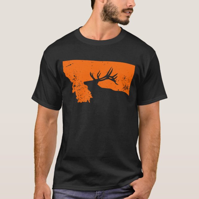 Montana-Elch-Jäger, Montana-Elch-Jagd, Elch T-Shirt (Vorderseite)