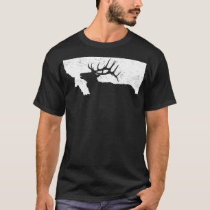 Montana Elk Jagd Bull Elk MT Staat Form T-Shirt