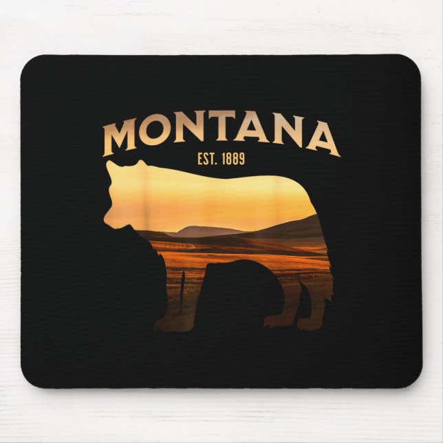 Montana Est 1889 Wolf Scenic Wilderness Blick Mousepad (Vorne)