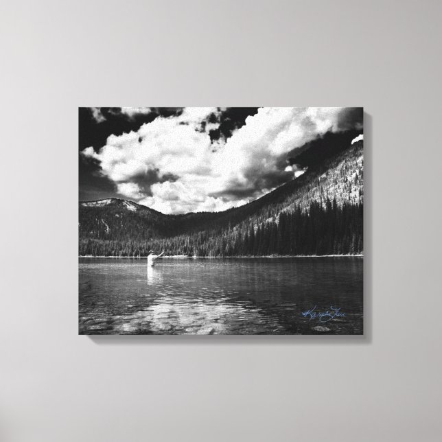 Montana Fisherman Leinwanddruck (Vorderseite)