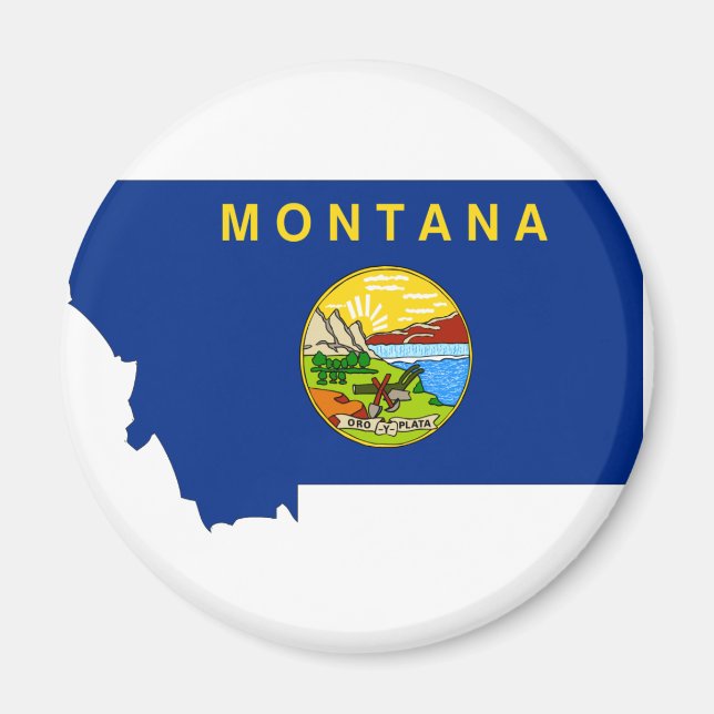 Montana Flag Karte Magnet (Vorne)
