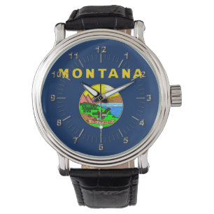 Montana-Flagge Armbanduhr