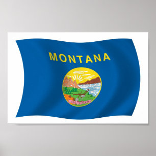 Montana-Flagge Poster Druck