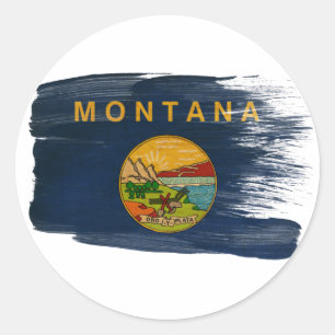 Montana-Flagge Runder Aufkleber
