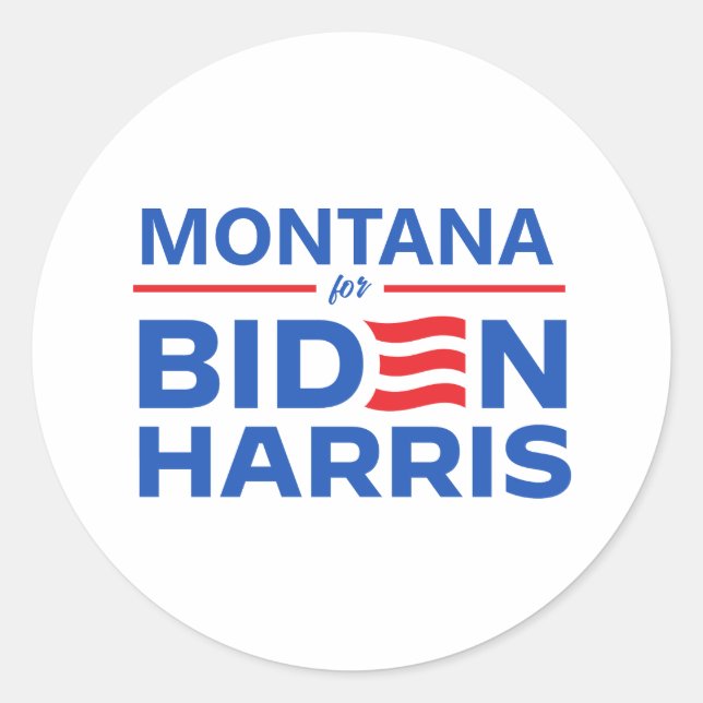 Montana für Biden Harris Runder Aufkleber (Vorderseite)